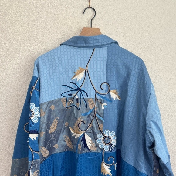 Indigo Moon Bohemian Wild Child Floral Embroidered Embellished Jacket Size 3X - Picture 8 of 9